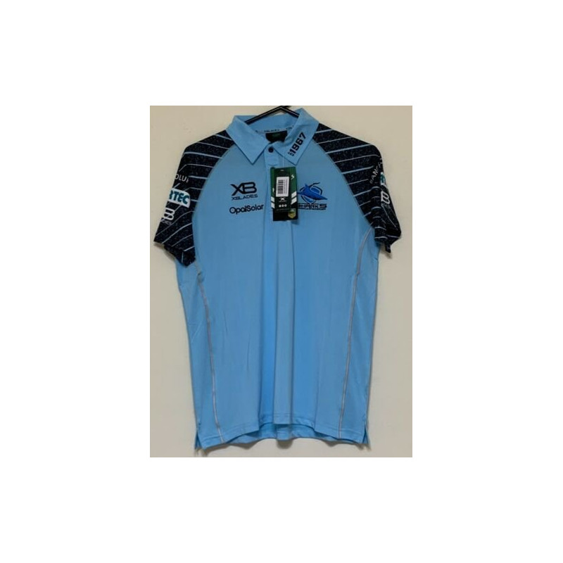 CRONULLA SHARKS NRL MENS SKY POLO SHIRT