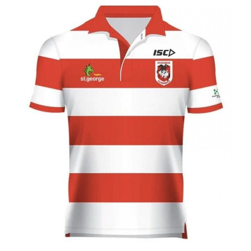 MENS ST GEORGE ILLAWARA DRAGONS NRL POLO SHIRT SMALL SIZE