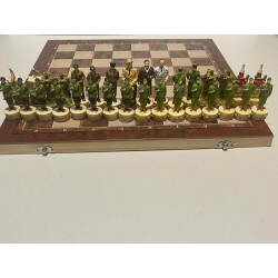 Usa And Soviet Union Ww2 Chess Set With Wooden Board