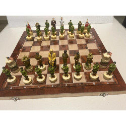 Usa And Soviet Union Ww2 Chess Set With Wooden Board