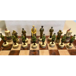 Usa Vs Germany Ww2 Chess Set With Wooden Board