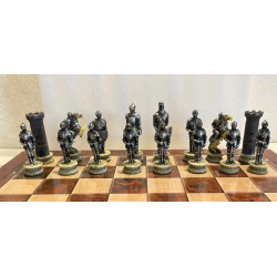 Medievil Knights Chess Set With Wooden Board