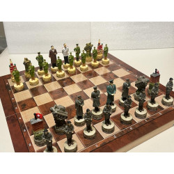 Germany Vs Soviet Union Chess Set With Wooden Board