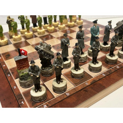 Germany Vs Soviet Union Chess Set With Wooden Board