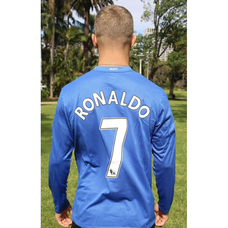 RONALDO MAN U BLUE LONG SLEEVE 07/08 AWAY JERSEY