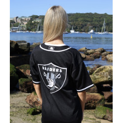 OAKLAND RAIDERS BASEBALL STYLE BLACK TOP