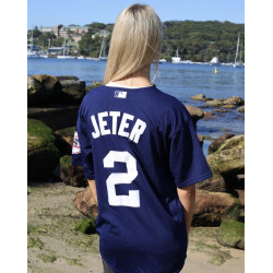 NEW YORK YANKEES JETER NAVY ADULT MLB BASEBALL JERSEY