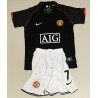 RONALDO MAN U BLACK 07/08 AWAY KIDS SET