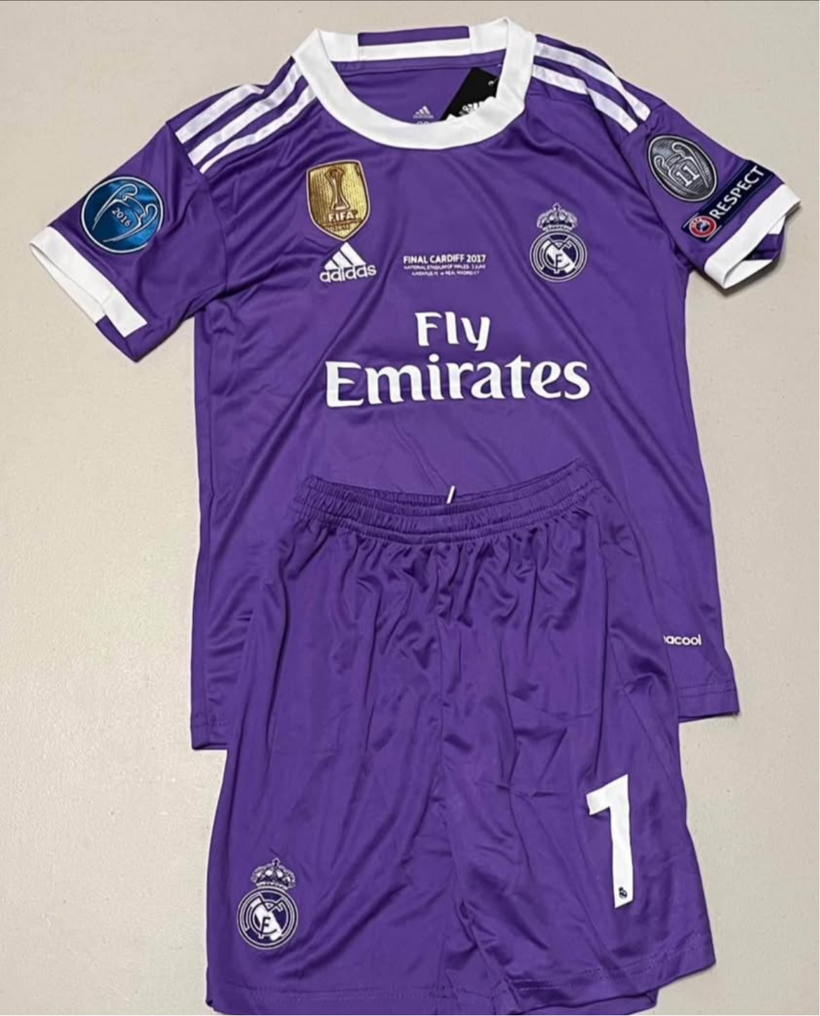 RONALDO PURPLE REAL MADRID KIDS AWAY SET