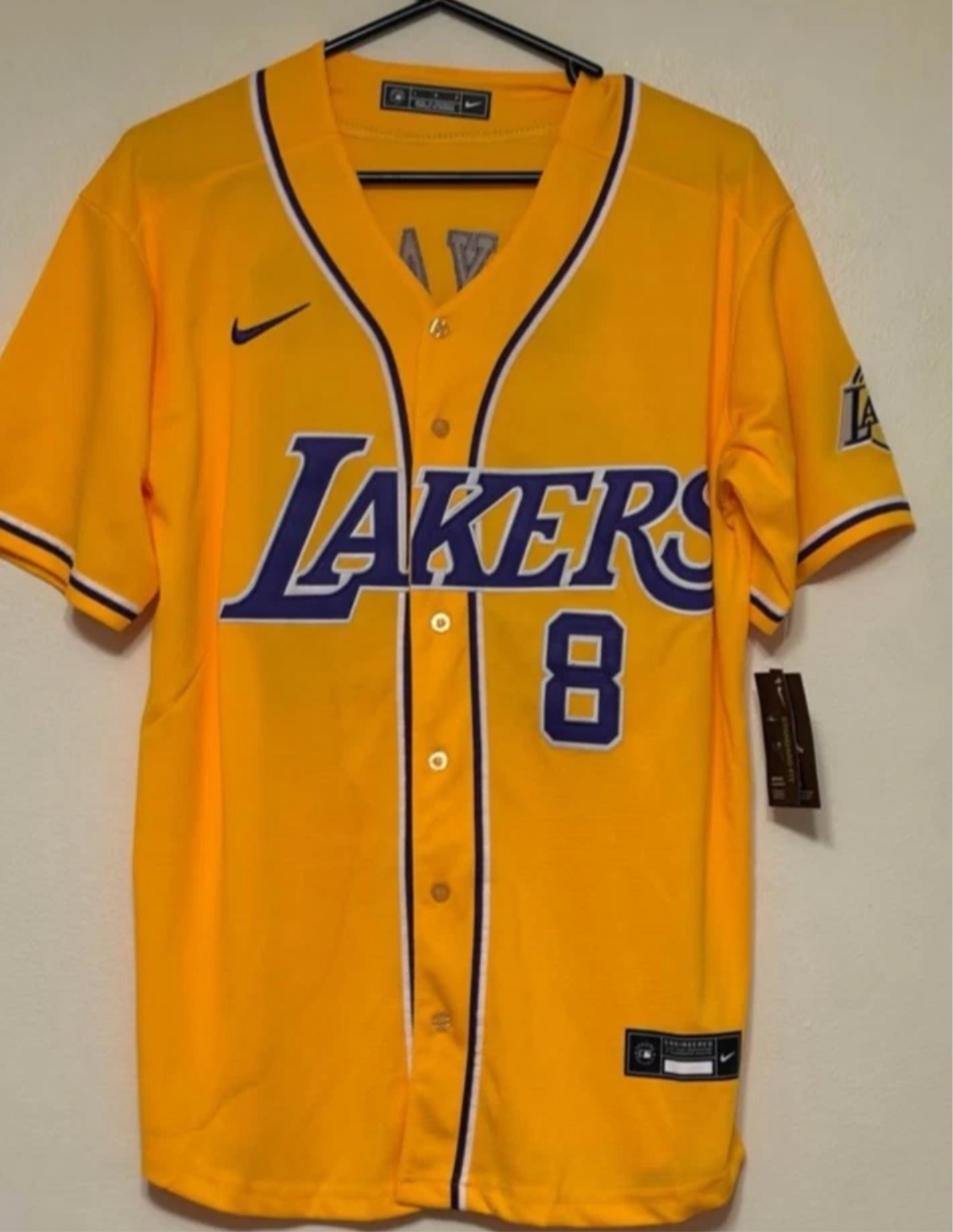 KOBE BRYANT 24/8 LAKERS BASEBALL JERSEY
