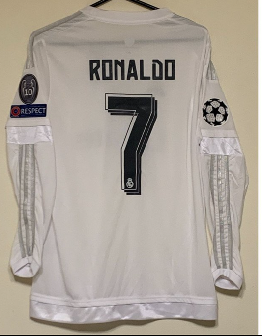 CRISTIANO RONALDO 2016 REAL MADRID LONG SLEEVE CHAMPIONS LEAGUE FINAL JERSEY
