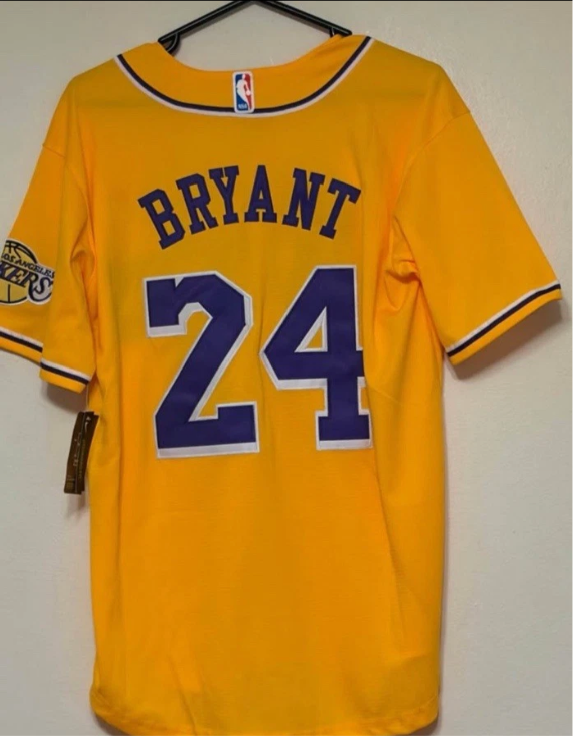 KOBE BRYANT 24/8 LAKERS BASEBALL JERSEY
