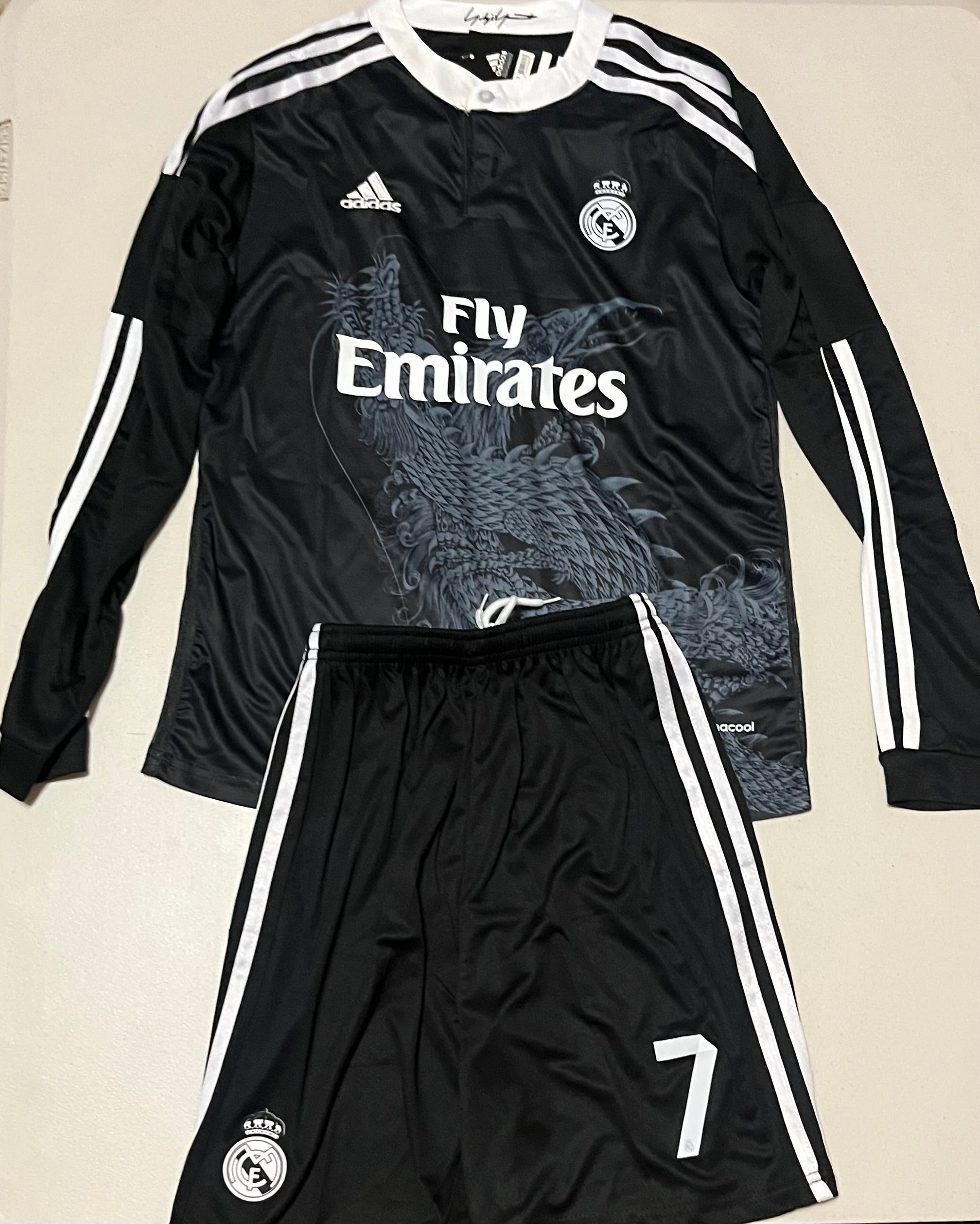 Ronaldo Real Madrid long sleeve black away kits set