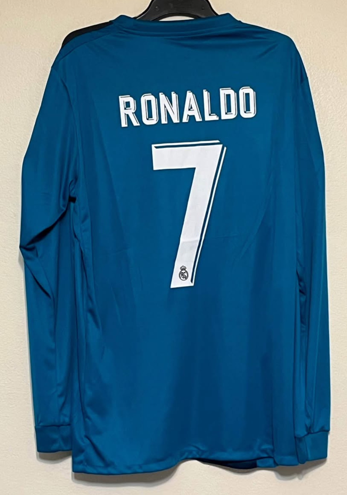 CRISTIANO RONALDO AQUA LONG SLEEVE REAL MADRID AWAY JERSEY