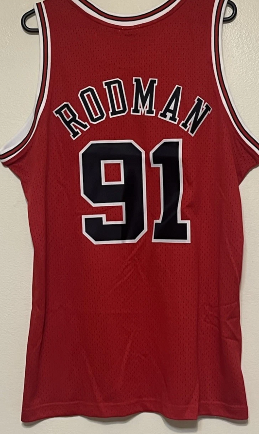 RODMAN CHICAGO BULLS 1997/98 RED HOME JERSEY