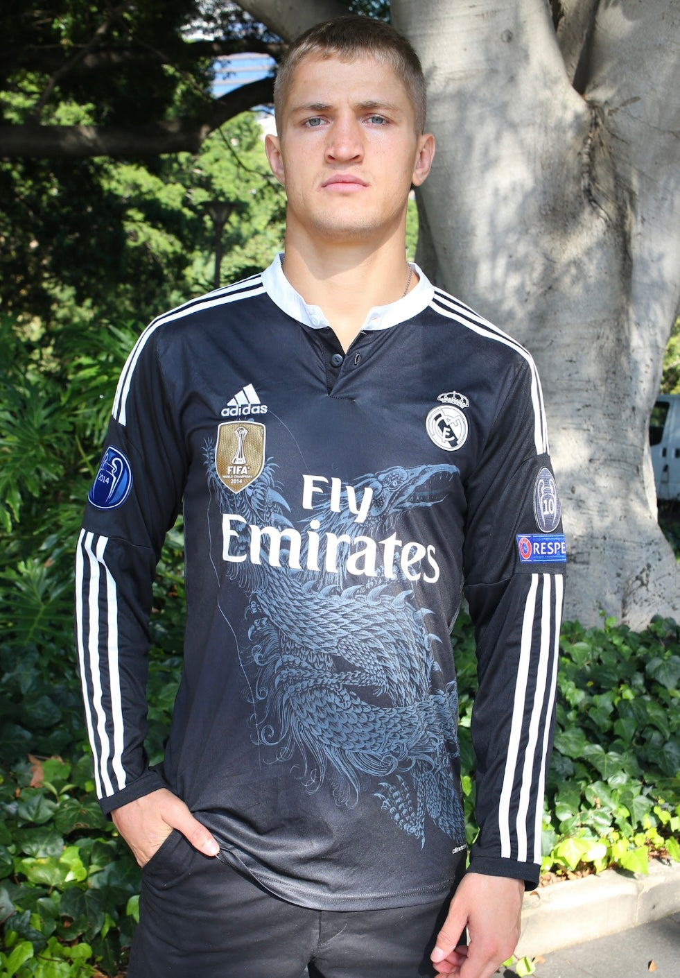 CRISTIANO RONALDO 7 REAL MADRID BLACK LONG SLEEVE JERSEY