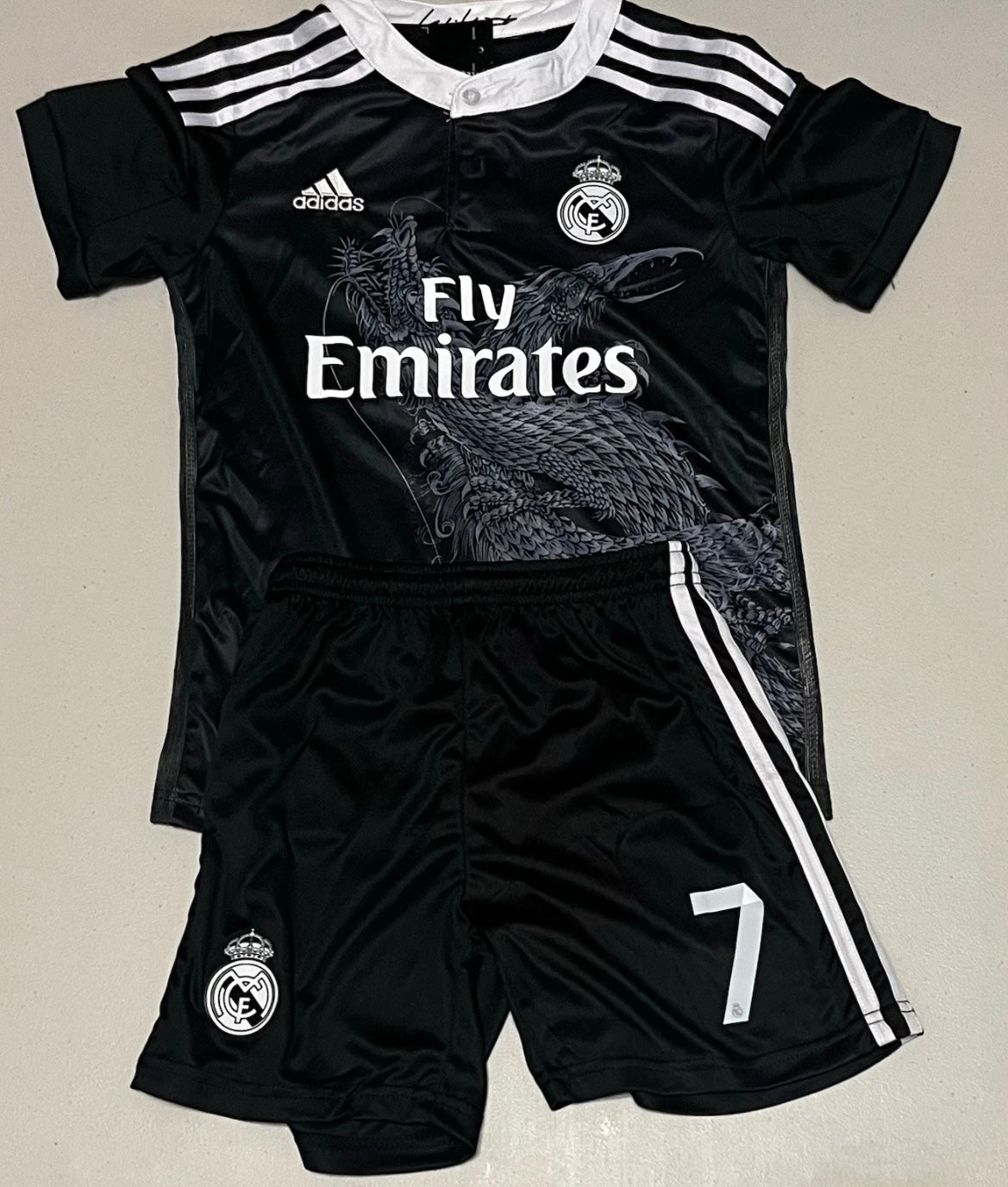 RONALDO REAL MADRID BLACK AWAY KIDS SET