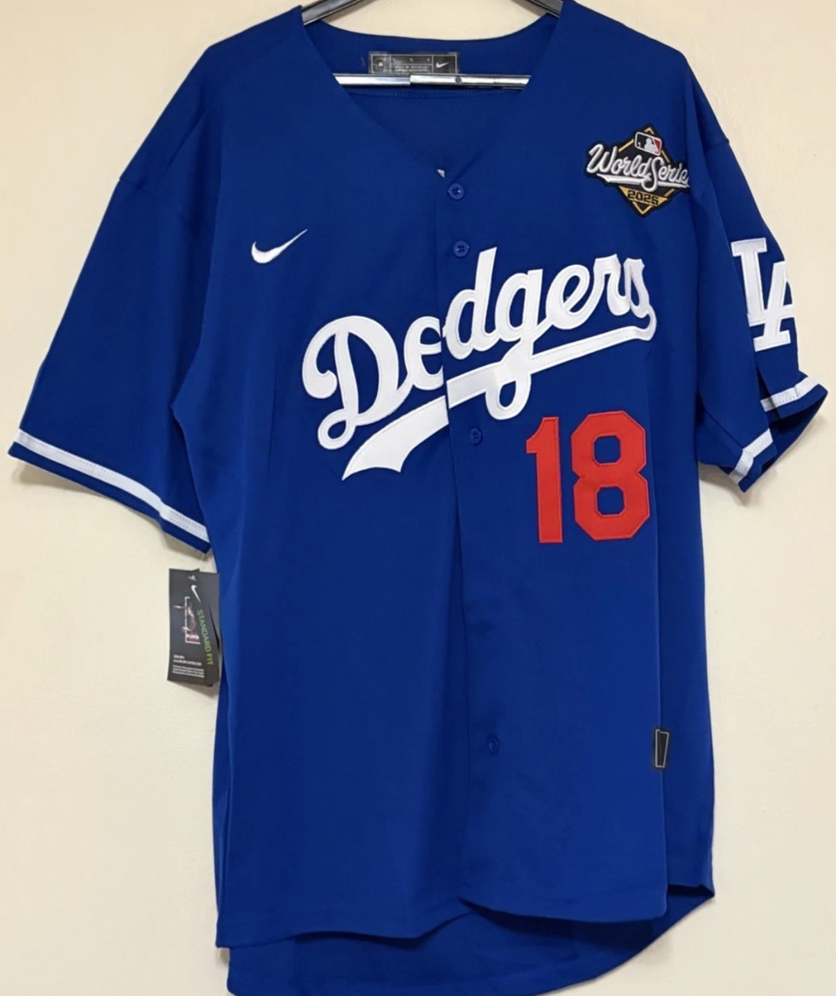 YAMAMOTO LA DODGERS BLUE WORLD SERIES 2025 BASEBALL JERSEY