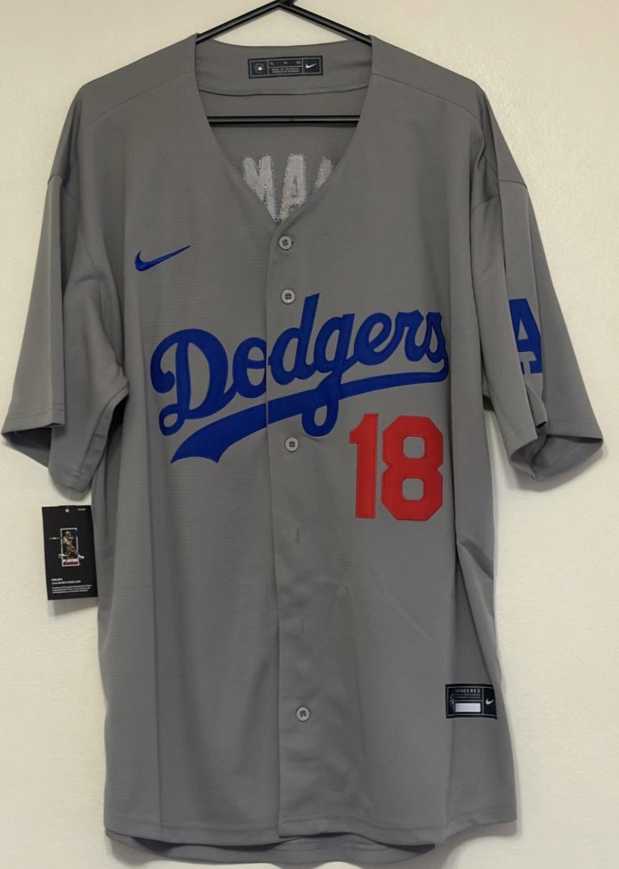 YAMAMOTO YANKEES LA DODGERS GREY BASEBALL JERSEY JERSEY