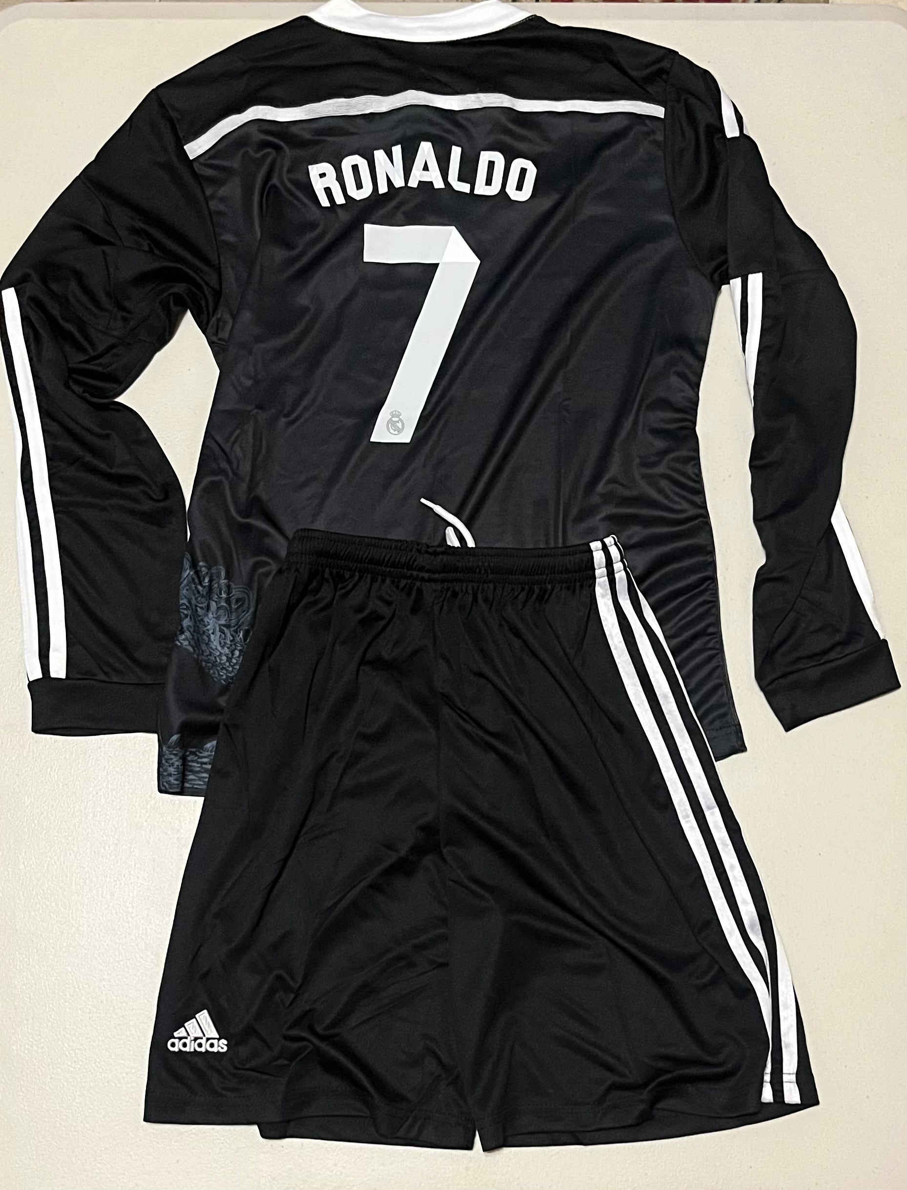 Ronaldo Real Madrid long sleeve black away kits set