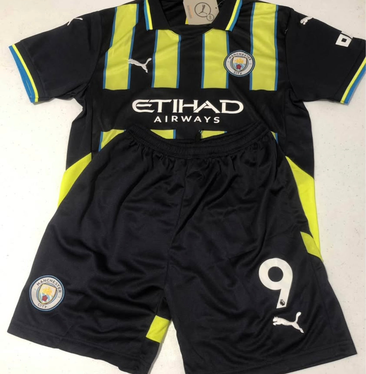 Haaland 9 Man city kids 24/25 Away jersey sets