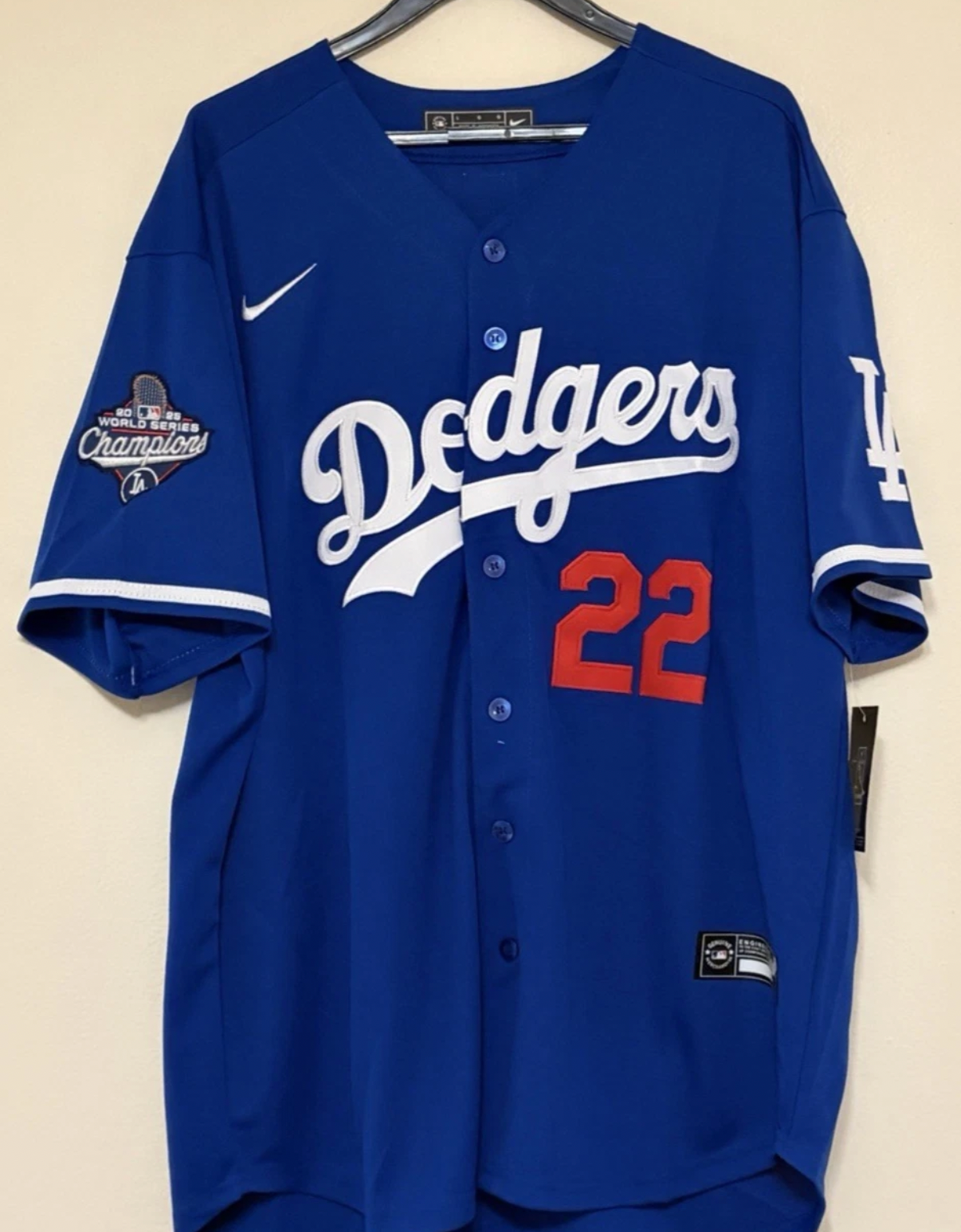 KERSHAW LA DODGERS BLUE WORLD SERIES 2025 JERSEY