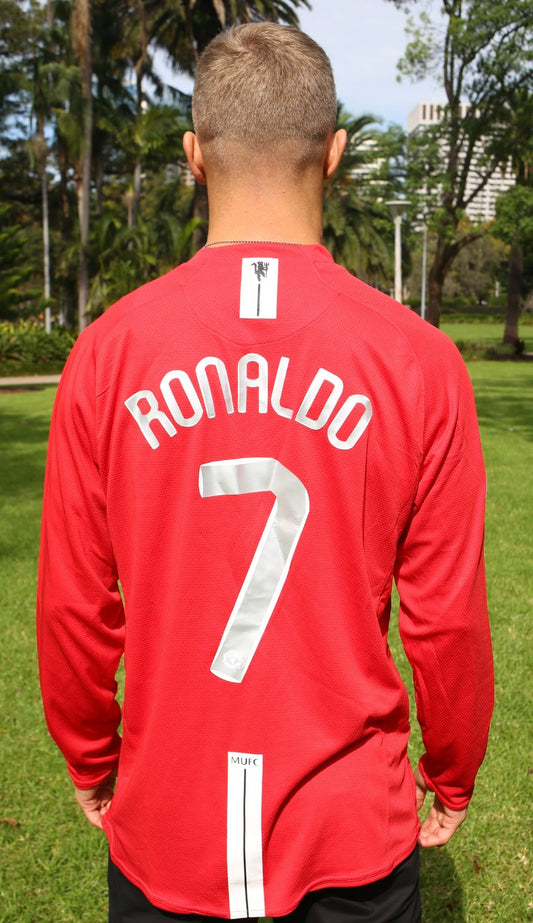 CRISTIANO RONALDO 7 MAN U 07/08 CHAMPIONS LEAGUE FINAL LONG SLEEVE JERSEY