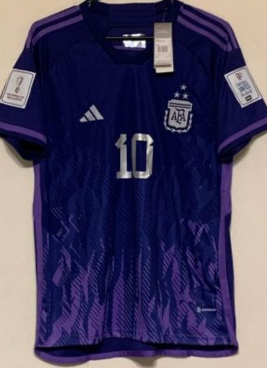 LIONEL MESSI ARGENTINA 2022 FIFA WORLD CUP AWAY JERSEY