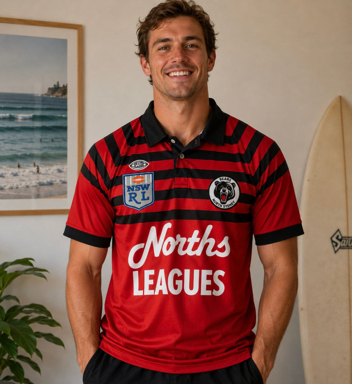 NORTHS SYDNEY BEARS 1991 POLYESTER RUGBY LEAGUE JERSEY
