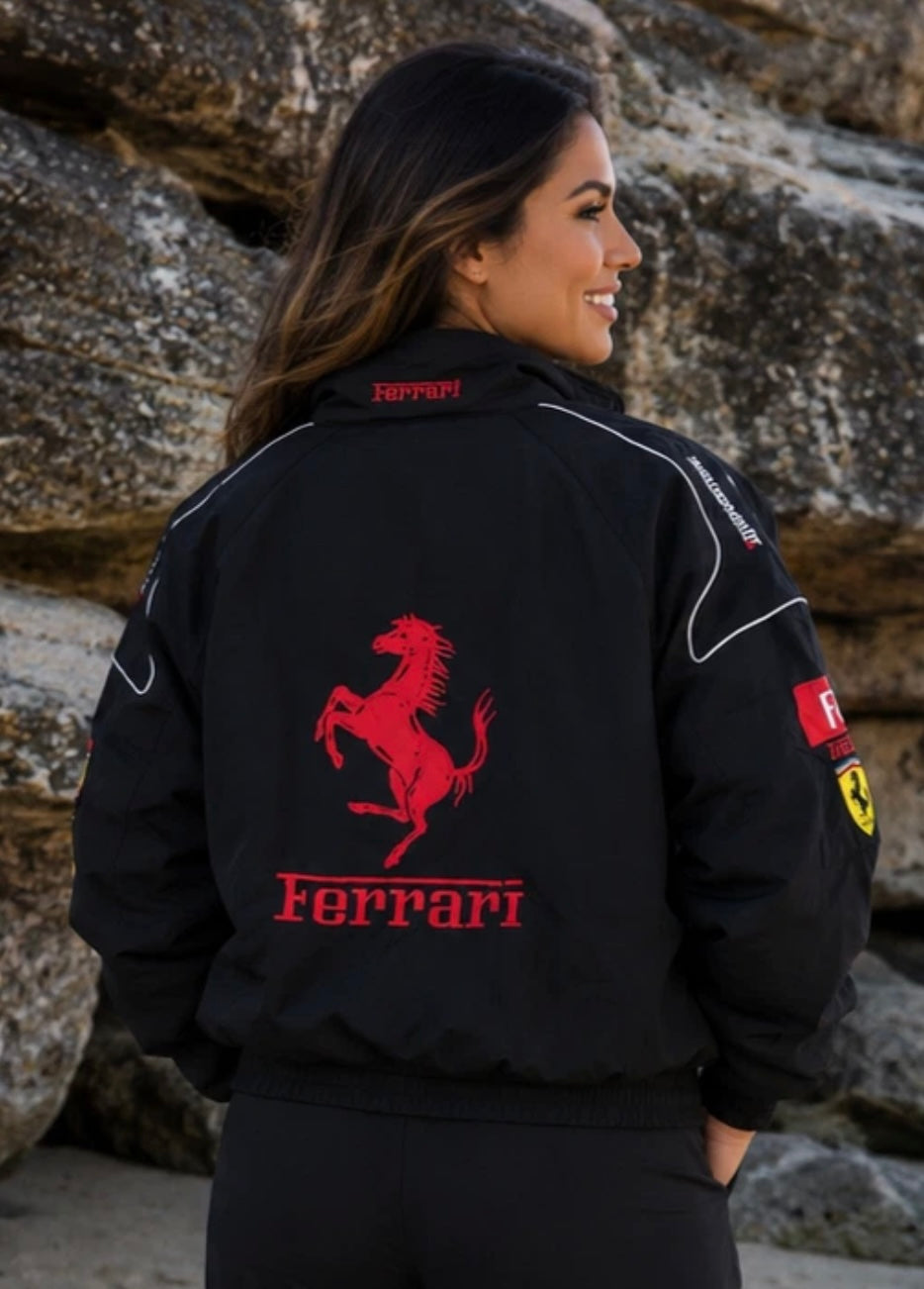 BLACK FERRARI WINTER RACING JACKET