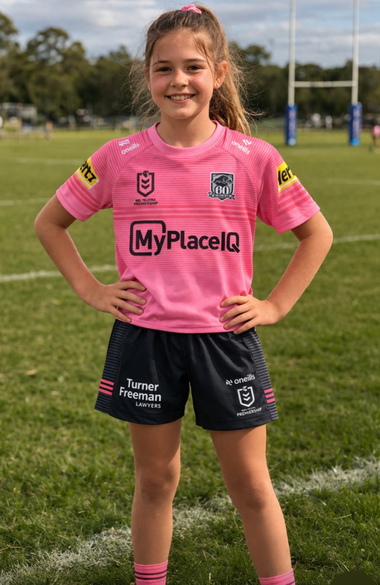 PENRITH PANTHERS 2026 AWAY KIDS JERSEY/SHORTS SET