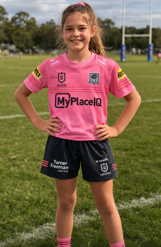 PENRITH PANTHERS 2026 AWAY KIDS JERSEY/SHORTS SET