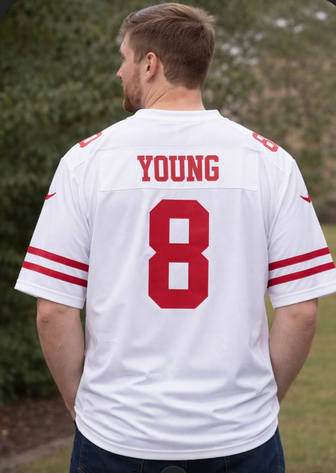 STEVE YOUNG SAN FRANCISCO 49ERS WHITE JERSEY