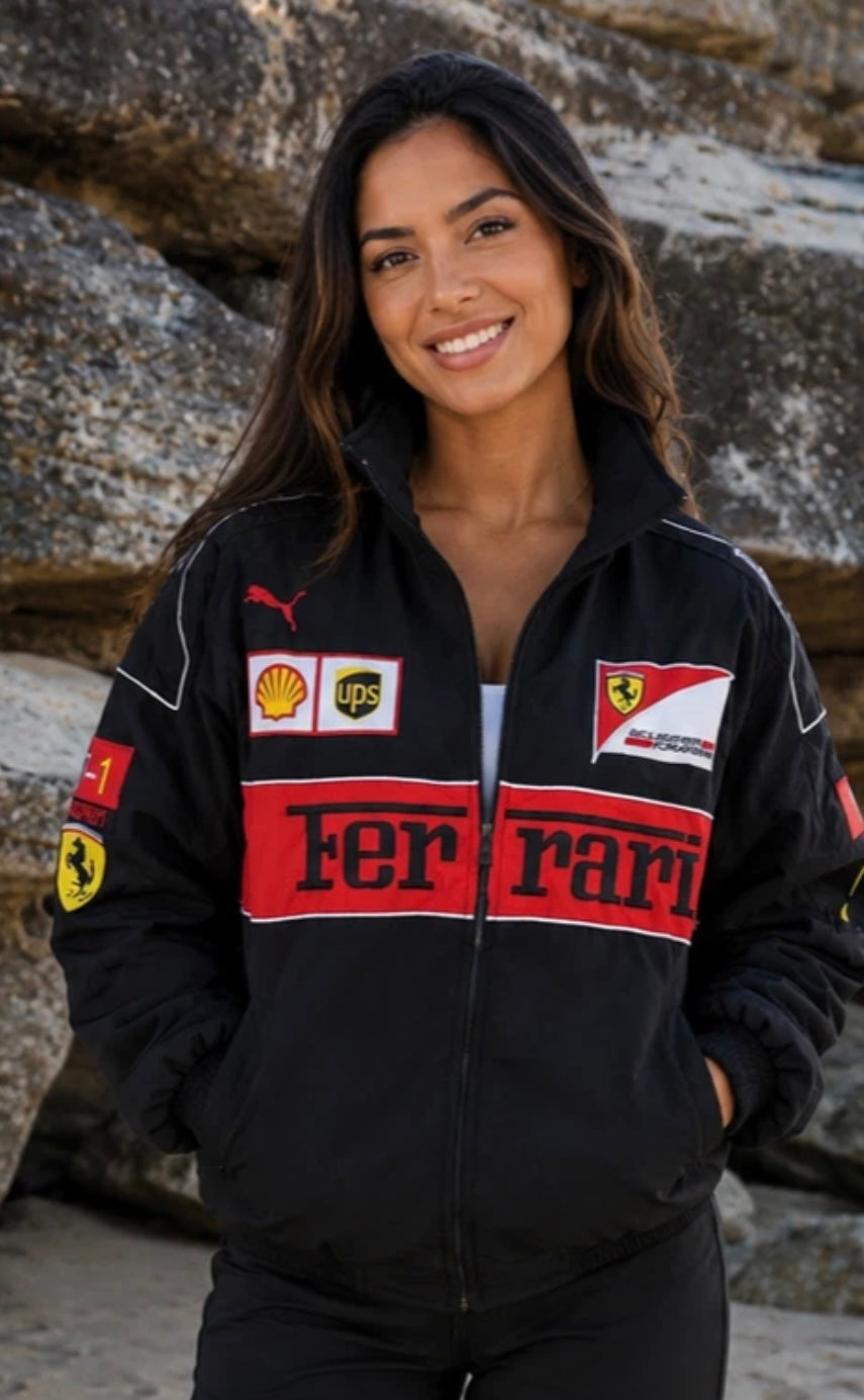 BLACK FERRARI WINTER RACING JACKET
