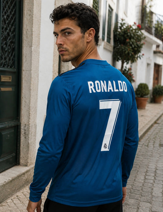 CRISTIANO RONALDO AQUA LONG SLEEVE REAL MADRID AWAY JERSEY