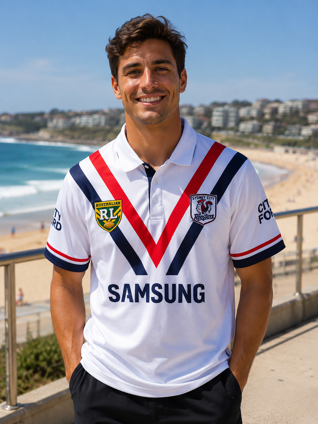 SYDNEY CITY ROOSTERS 1996 AWAY RETRO JERSEY