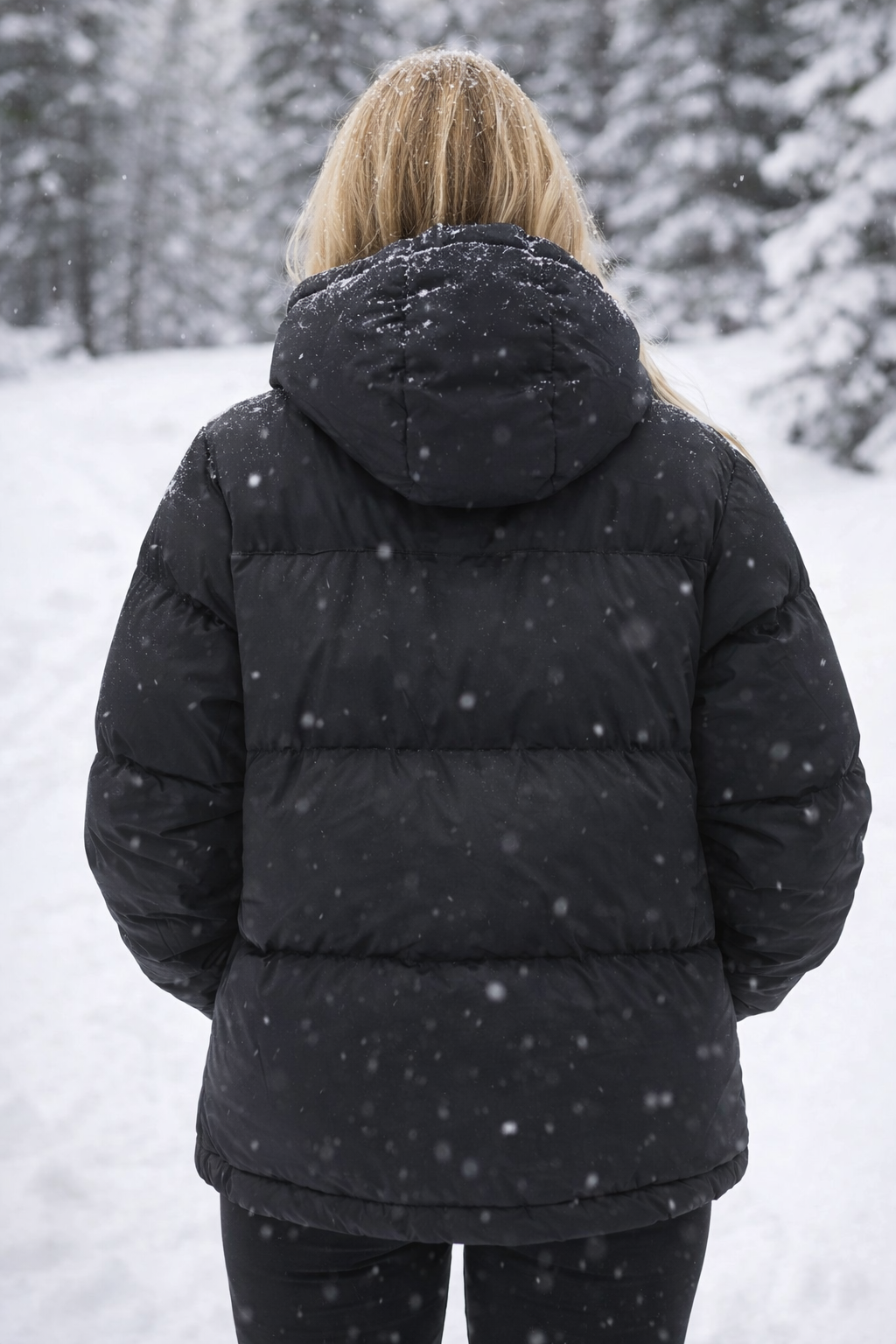 NORTH FACE BLACK WINTER PUFFER JACKET
