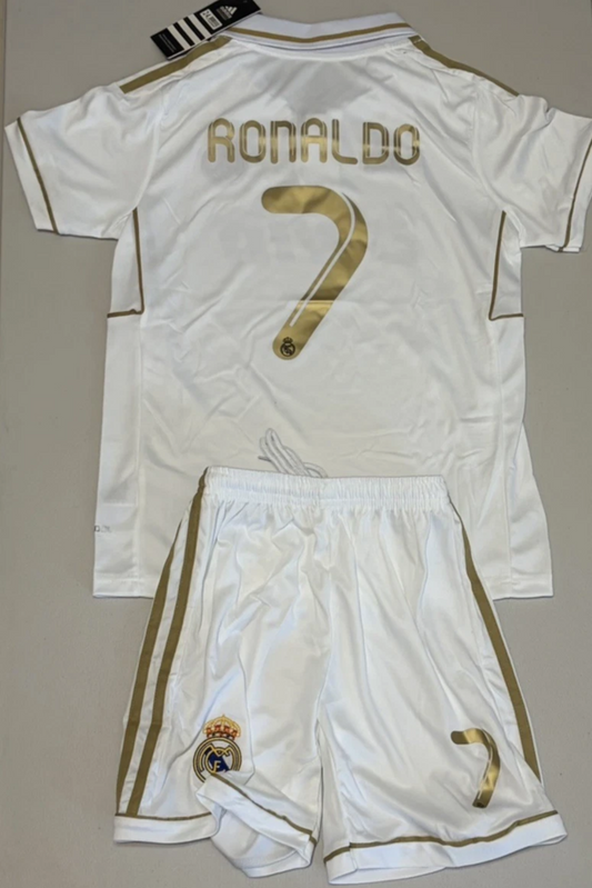RONALDO WHITE AND GOLD REAL MADRID KIDS SET