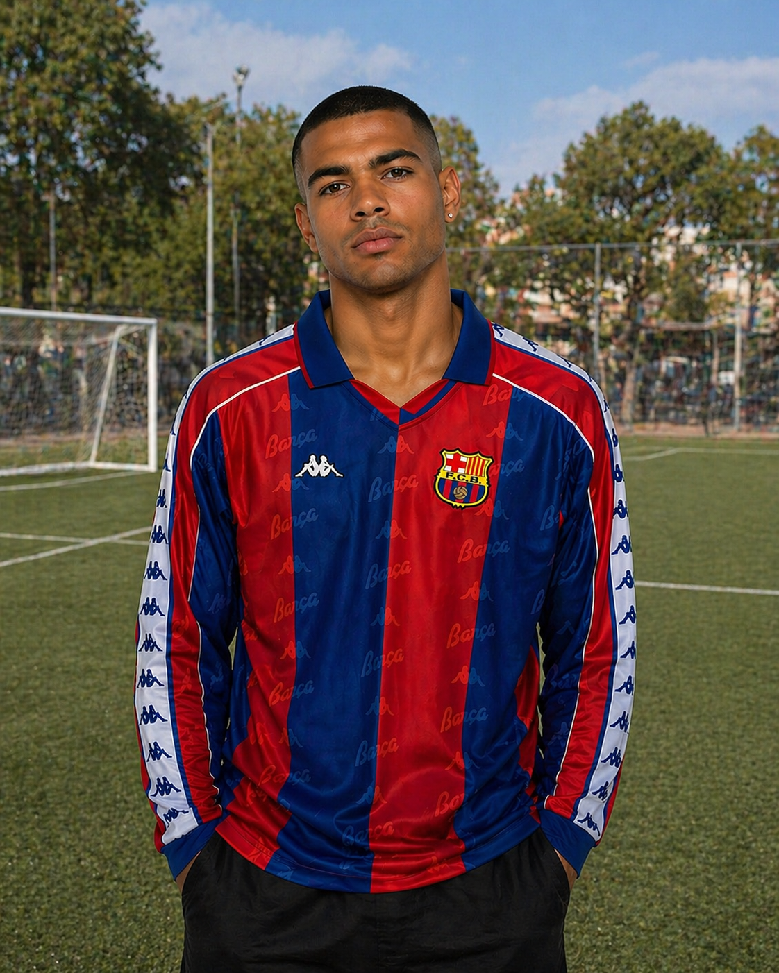 RONALDO NAZARIO LONG SLEEVE BARCELONA HOME JERSEY