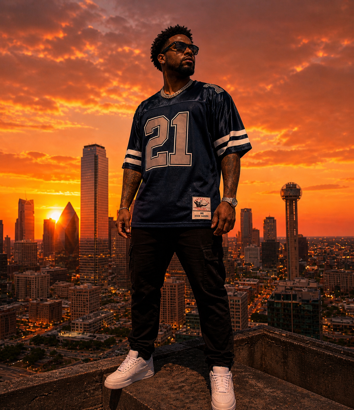 DEON SANDERS 1995 COWBOYS NFL RETRO JERSEY