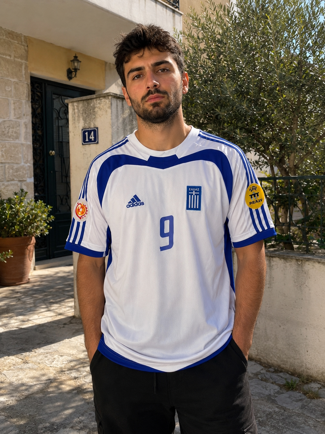 CHARISTEAS 9 GREECE 2004 EURO CUP FINAL JERSEY