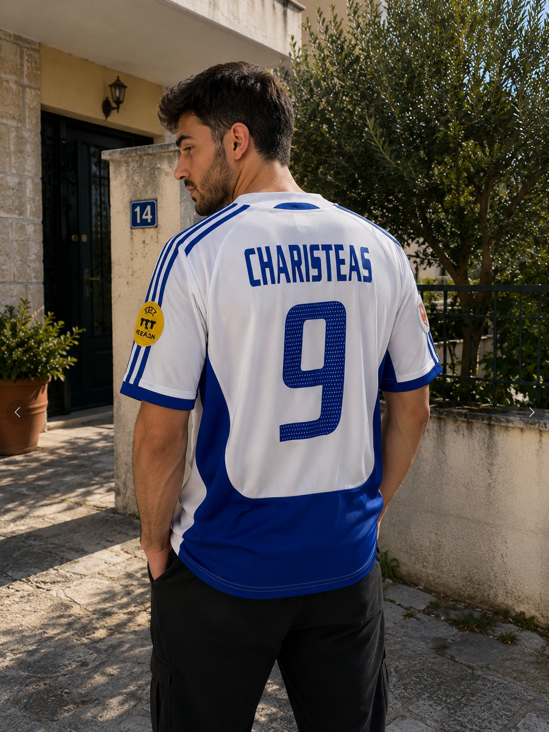 CHARISTEAS 9 GREECE 2004 EURO CUP FINAL JERSEY