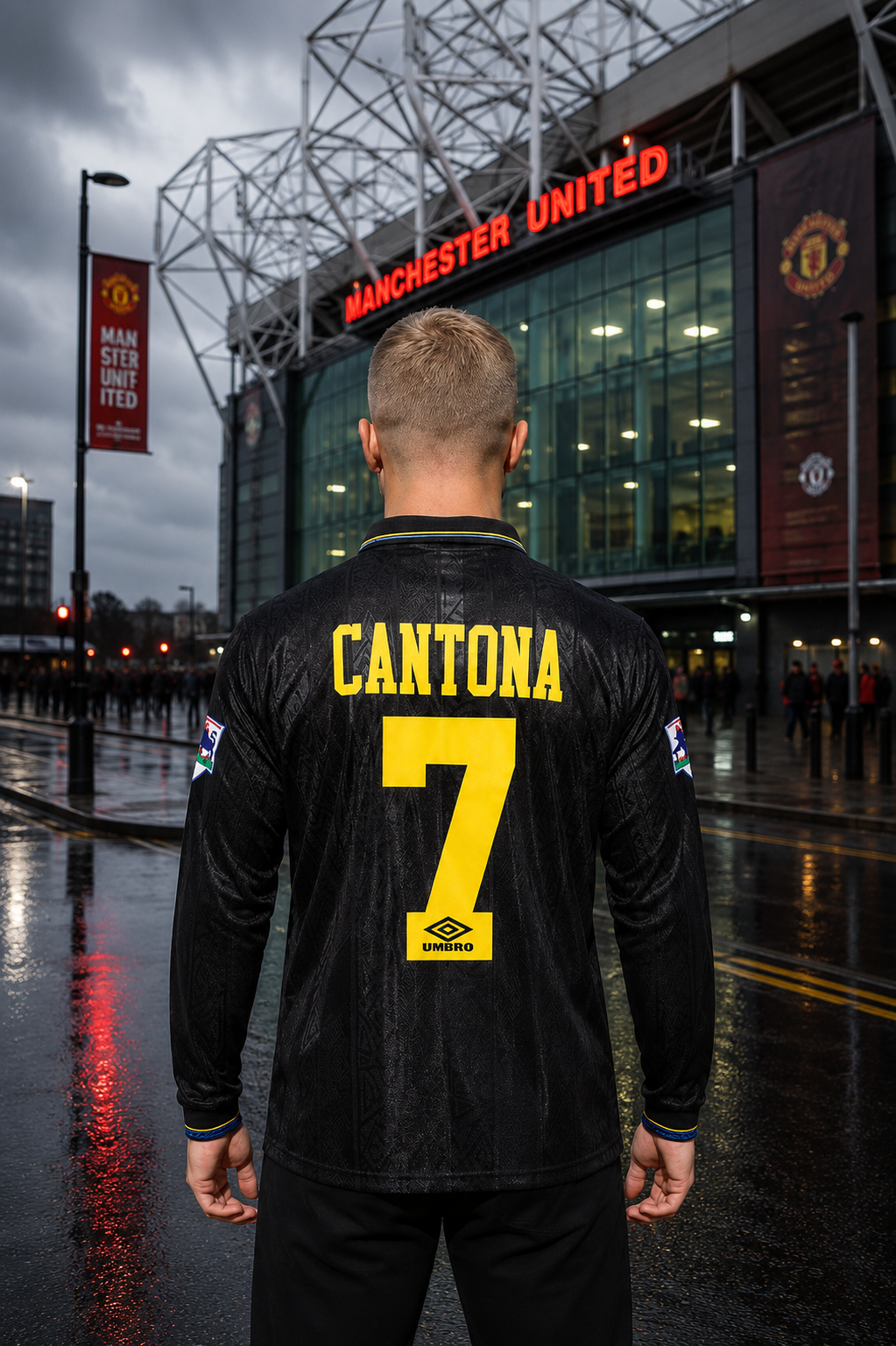 CANTONA MAN U BLACK LONG SLEEVE AWAY JERSEY