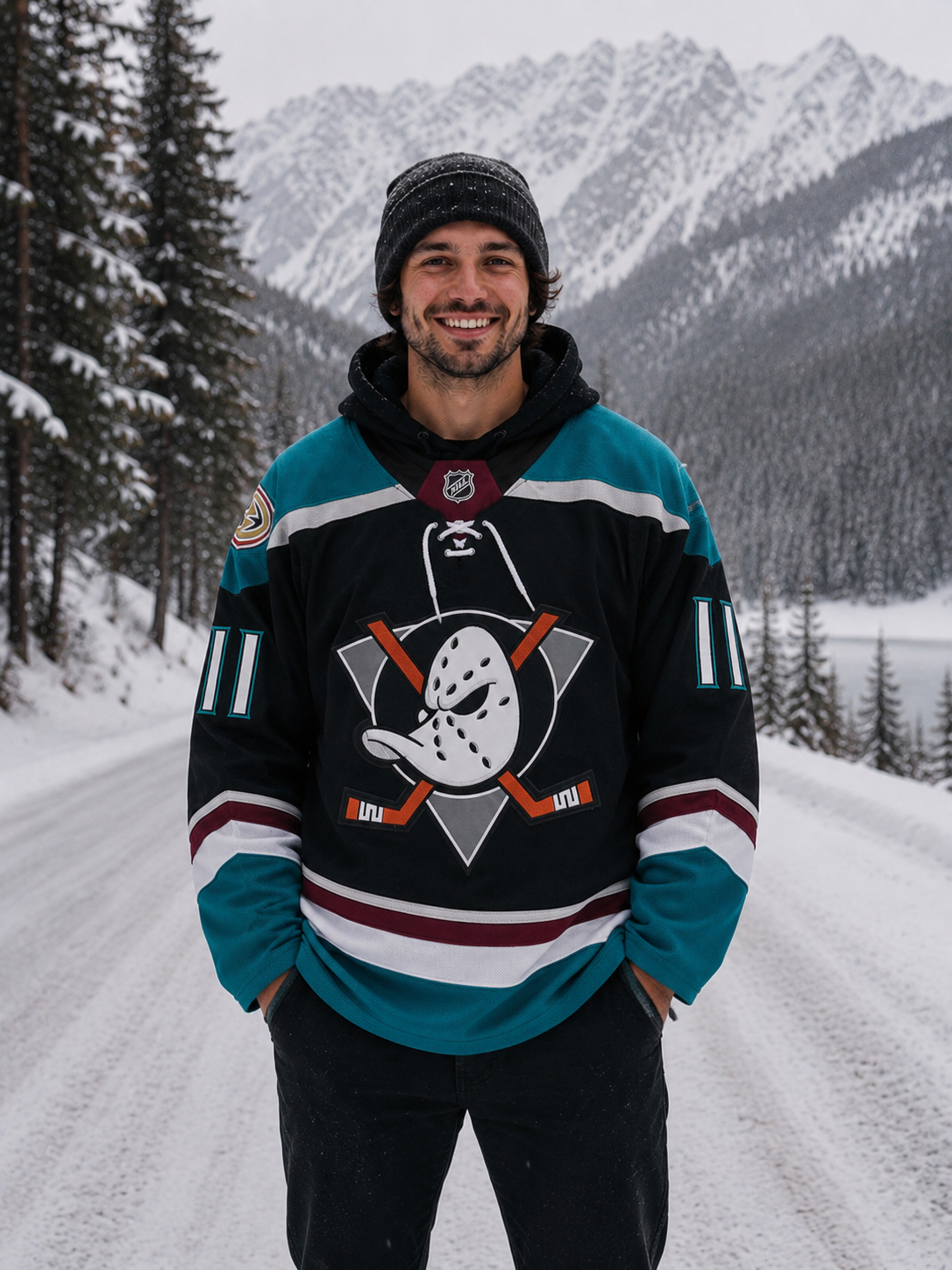 ANAHEIM DUCKS BLACK ZEGRAS 11 NHL JERSEY