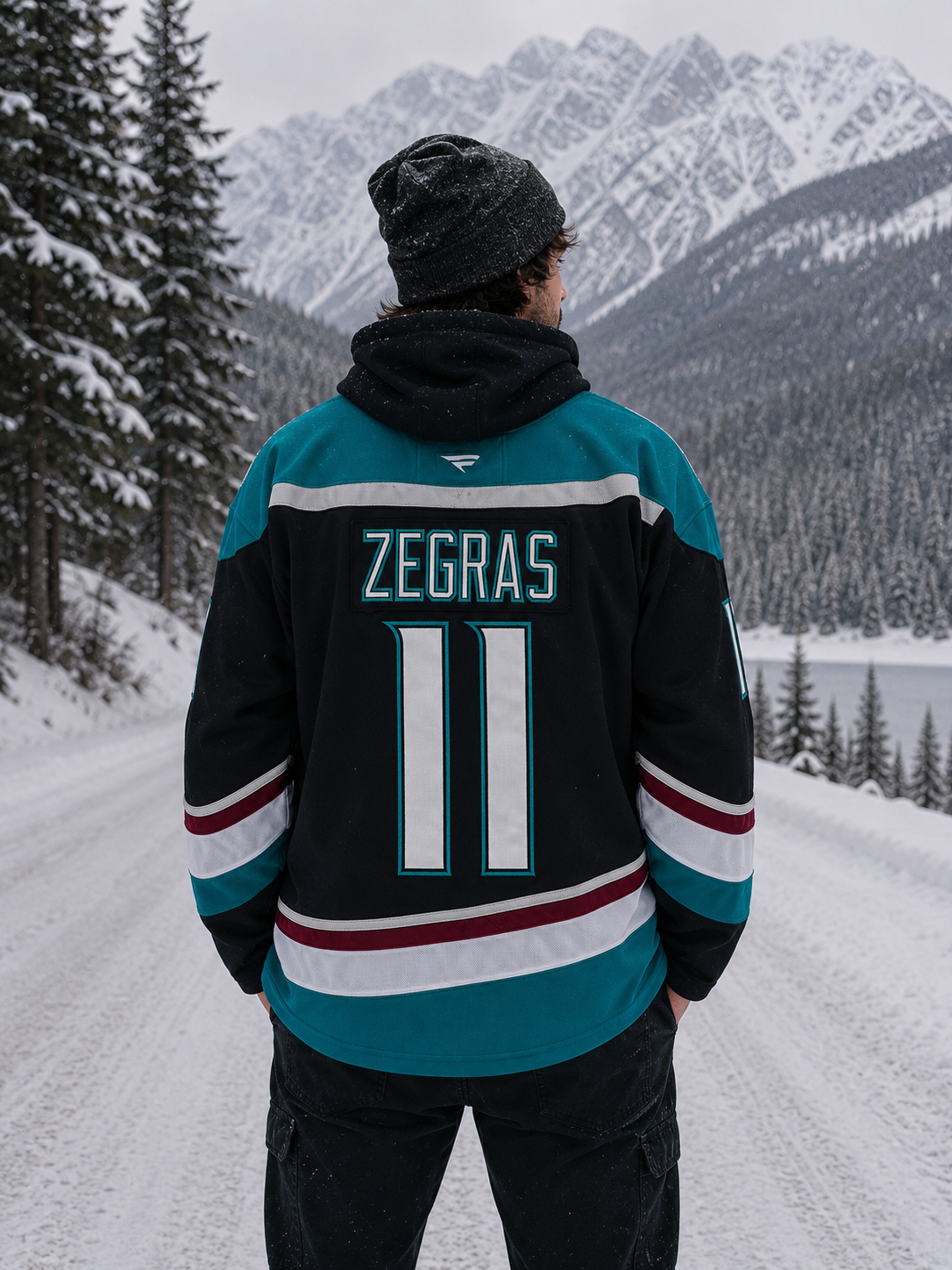 ANAHEIM DUCKS BLACK ZEGRAS 11 NHL JERSEY