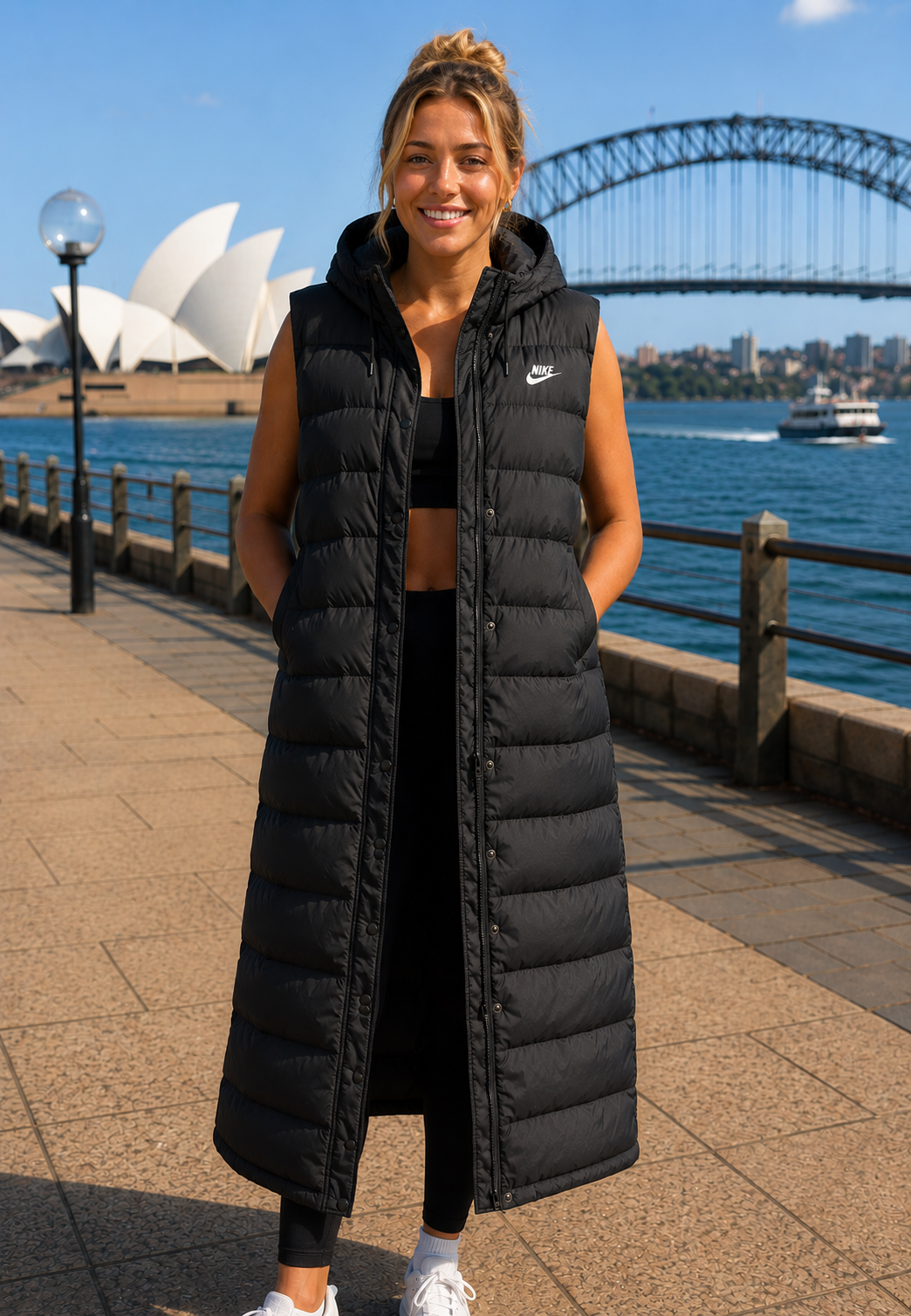 WOMENS NIKE SLEEVELESS LONG JACKET HOODIE