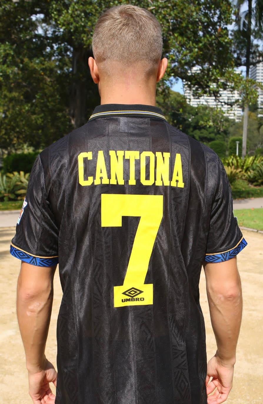 ERIC CANTONA BLACK AWAY MAN U 93/94 JERSEY