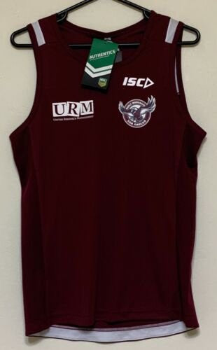 MANLY SEA EAGLES NRL MENS TRAINING SINGLETS SMALL SIZE