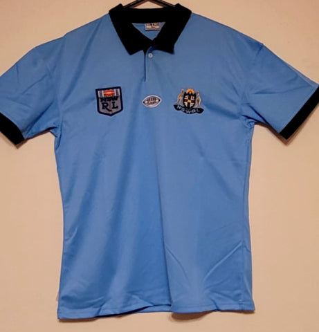 NEW SOUTH WALES BLUES POLYESTER RUGBY LEAGUE NRL RETRO JERSEY
