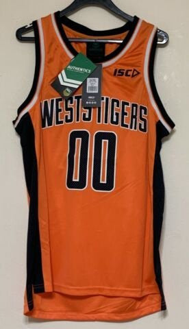 WEST TIGERS RUGBY LEAGUE NRL MENS ORANGE BASKETBALL STYLE SINGLET